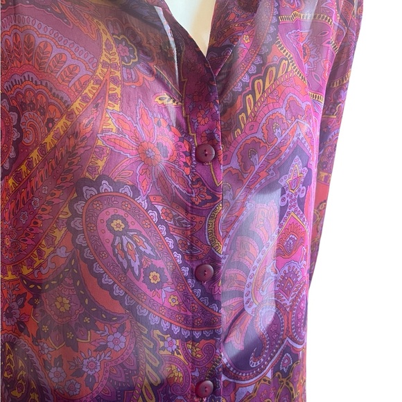 Vintage Barbara Lesser  Sheer Tunic Blouse Size XL - Picture 4 of 9
